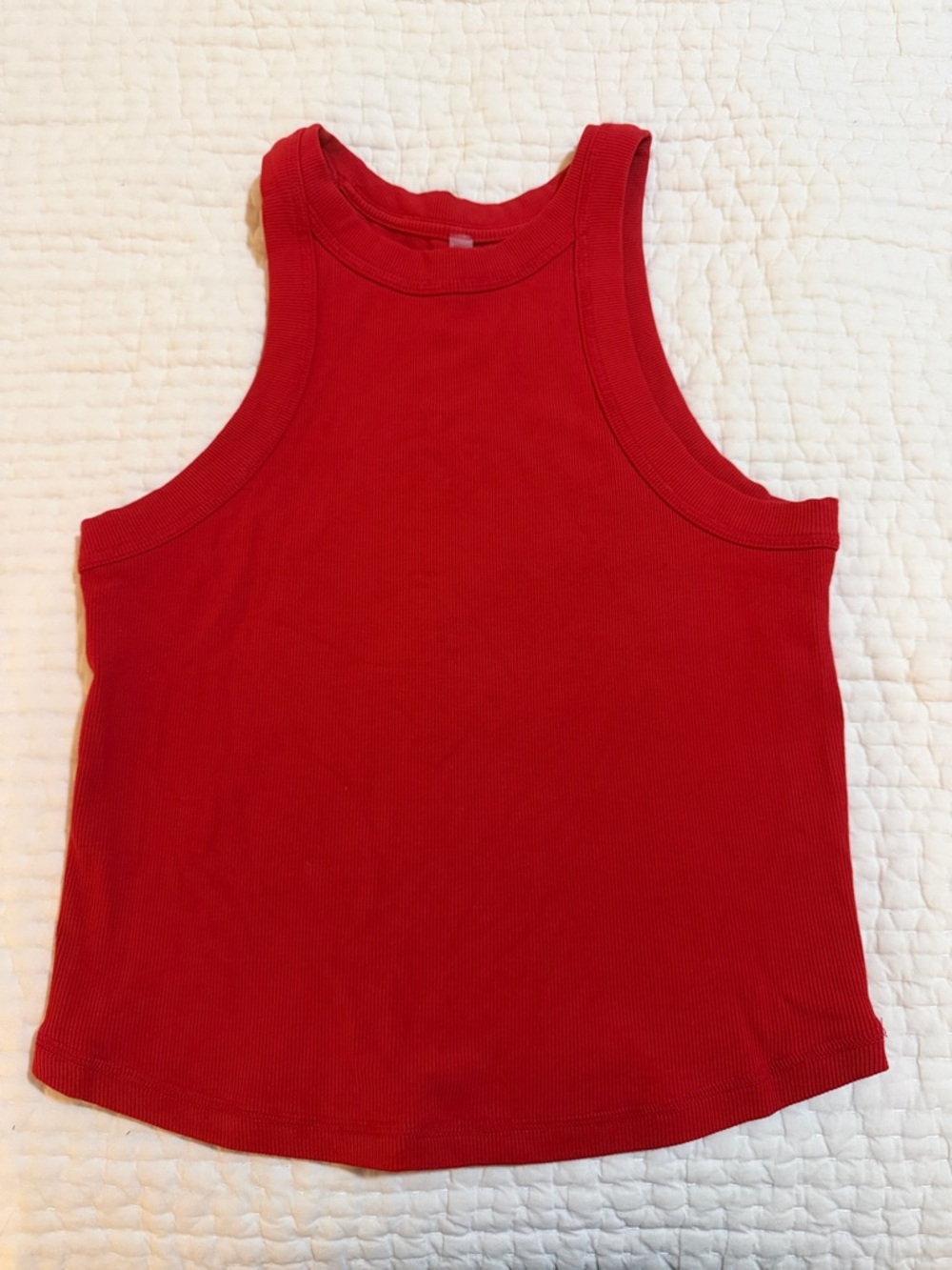 Free People Movement Red Ribbed Tank Top